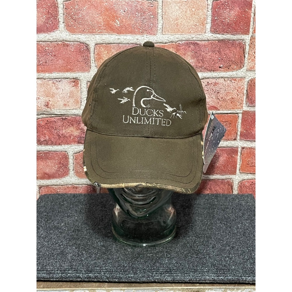 Ducks Unlimited Waxed Cotton Hat Brown Camo DU Leader Adjustable Cap NEW